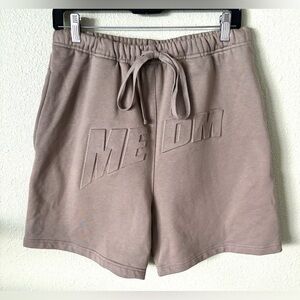 Mr Enjoy Da Money MEDM Tan Brown Draw String Thick Logo Sweat Shorts Size Medium